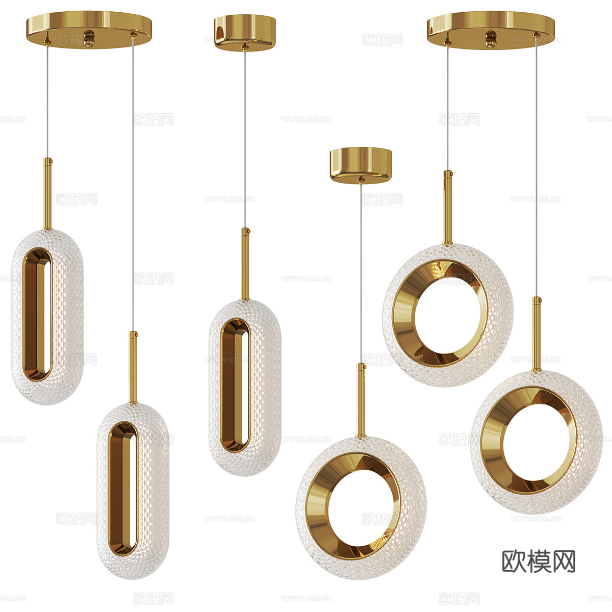 现代轻奢工艺吊线灯3d模型