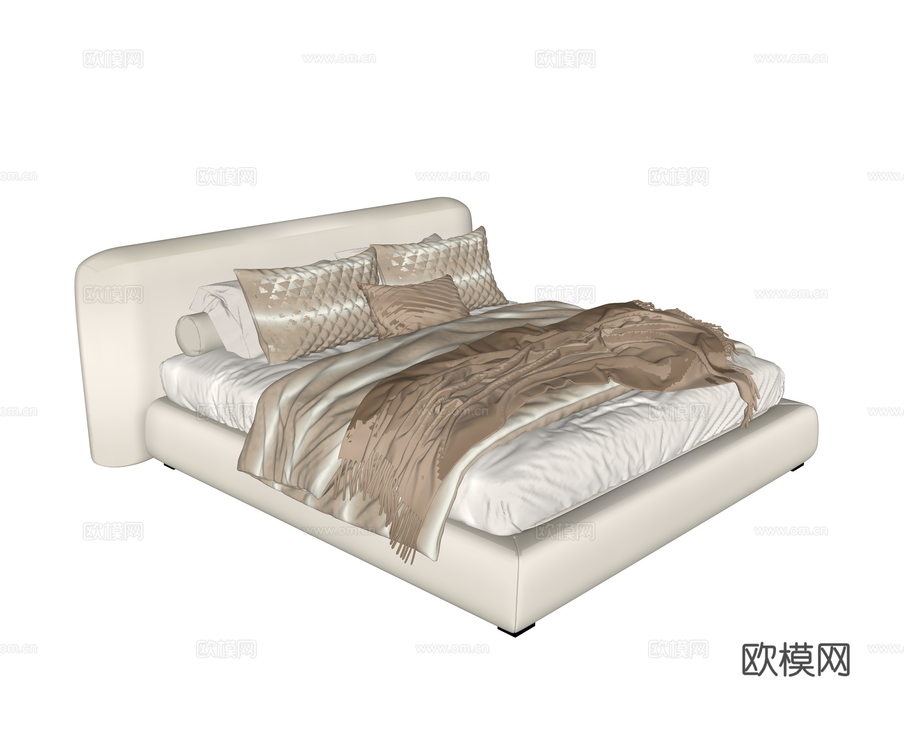 现代儿童床 布艺儿童床 女孩床 通用儿童床su模型