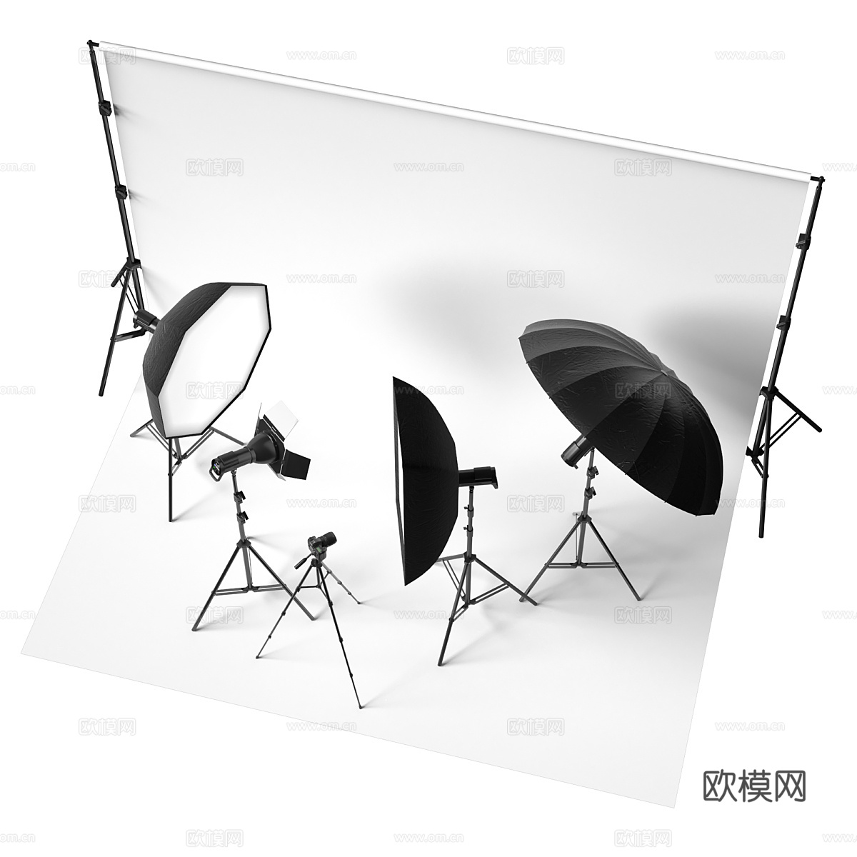 现代摄影器材Photo Studio 套件3d模型