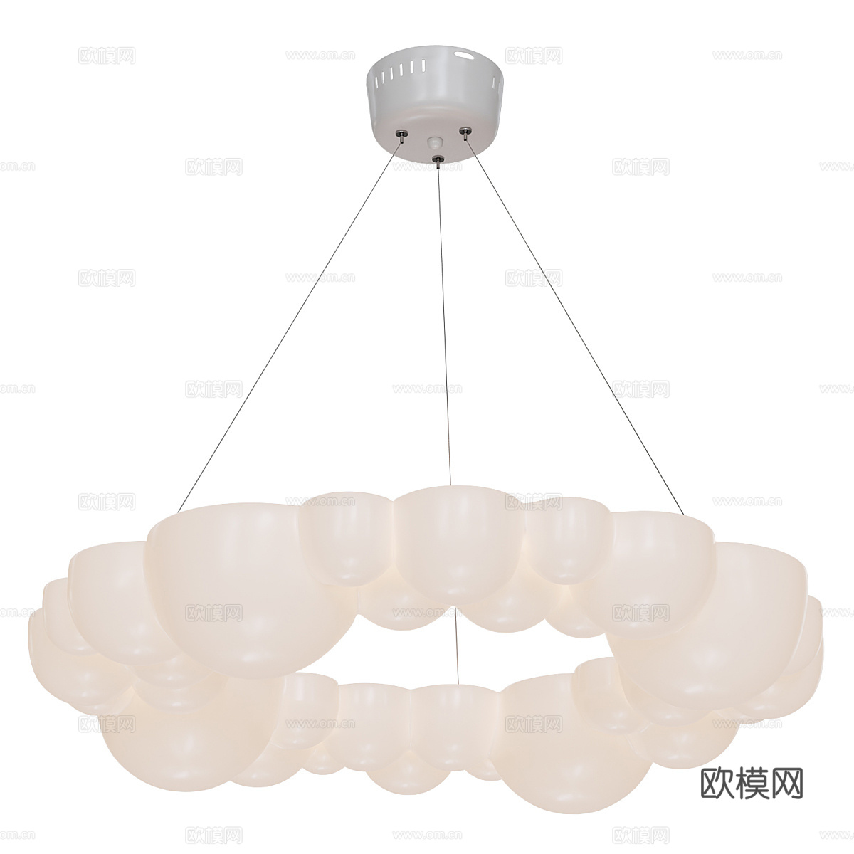 现代奶油风装饰吊灯3d模型