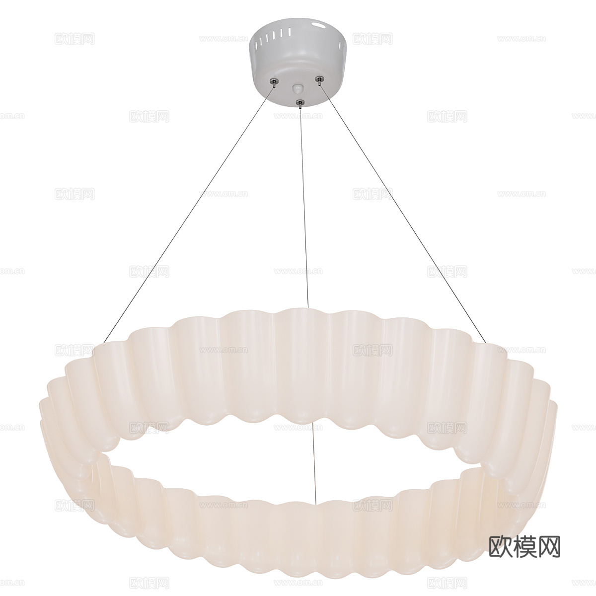 现代奶油风装饰吊灯3d模型