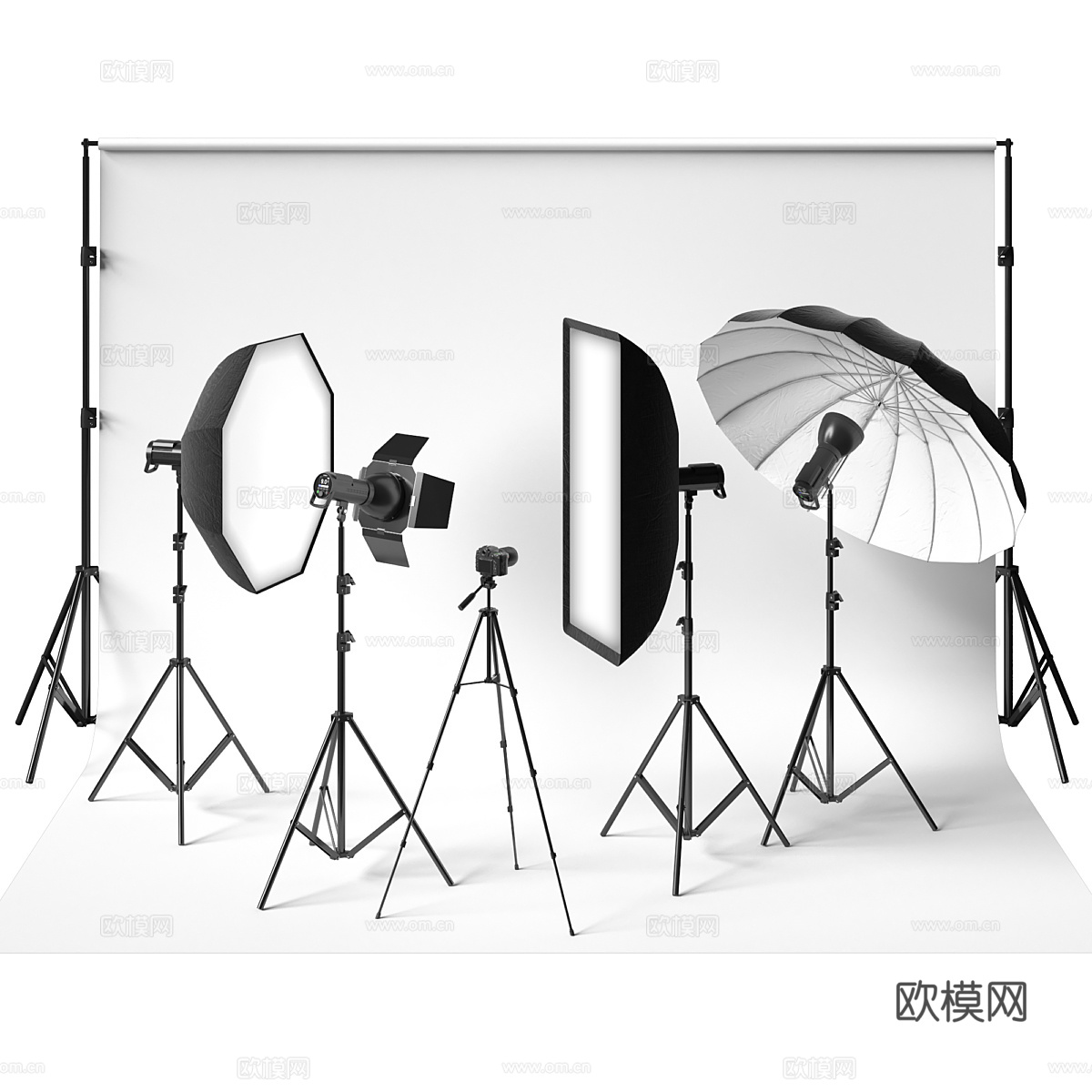 现代摄影器材Photo Studio 套件3d模型