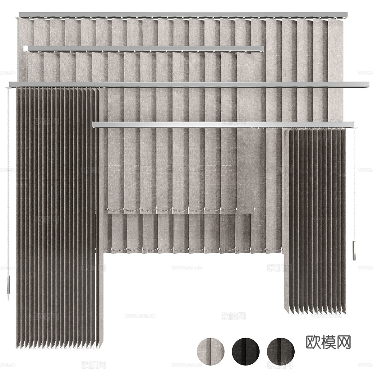 百叶窗帘 卷帘3d模型