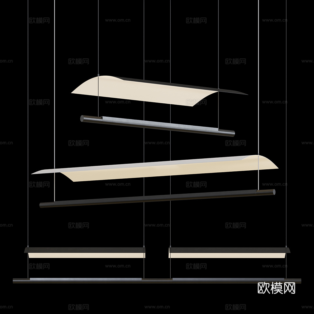 新中式工艺吊灯3d模型