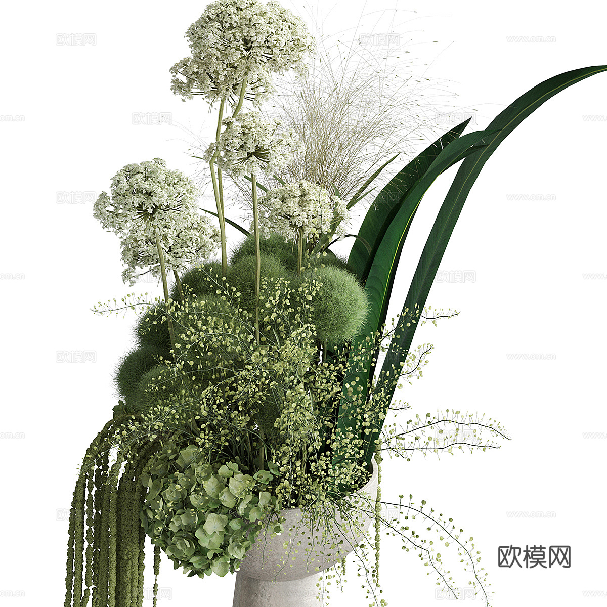 新中式花瓶花艺3d模型