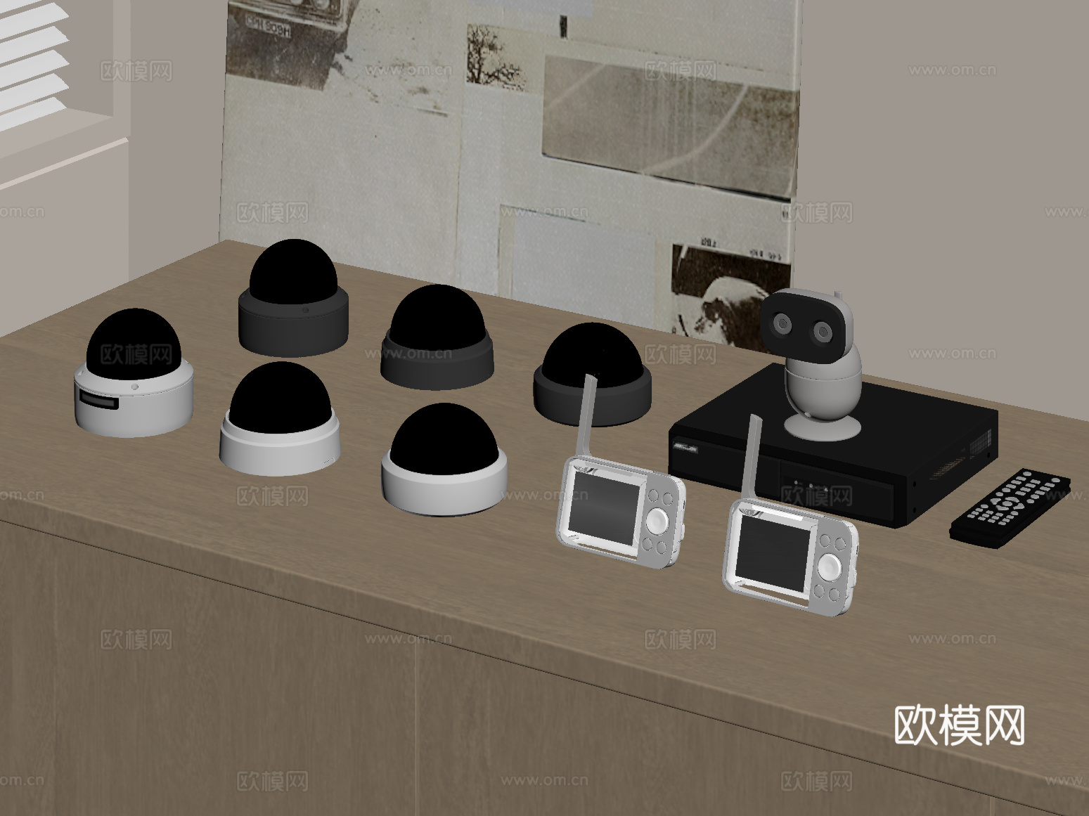 现代摄像头 监控设备su模型下载（渲染图2）