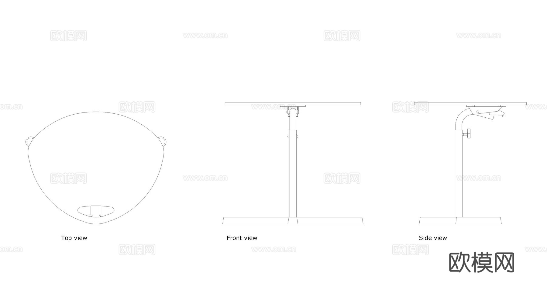 宜家 Dave 笔记本电脑桌图纸cad施工图下载