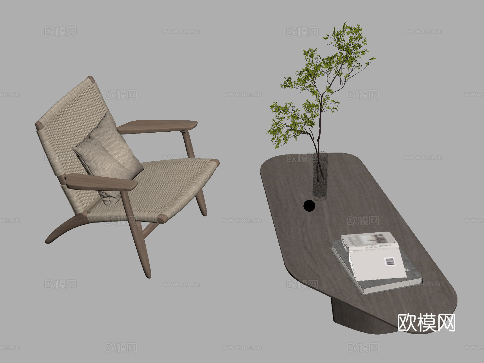 现代简约休闲桌椅su模型