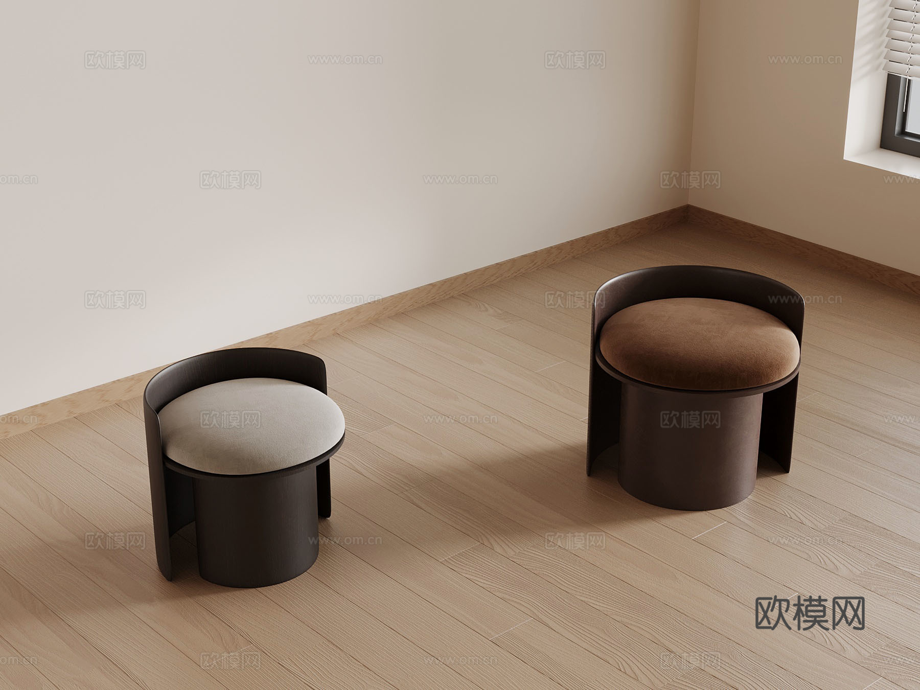 现代沙发凳 矮凳su模型