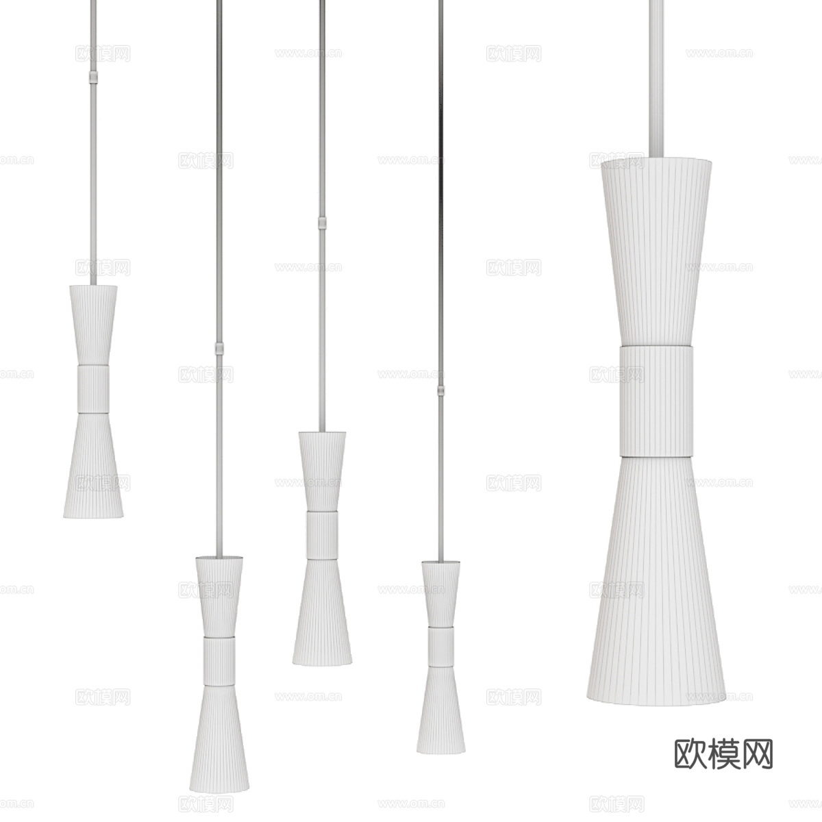 现代轻奢装饰吊线灯3d模型