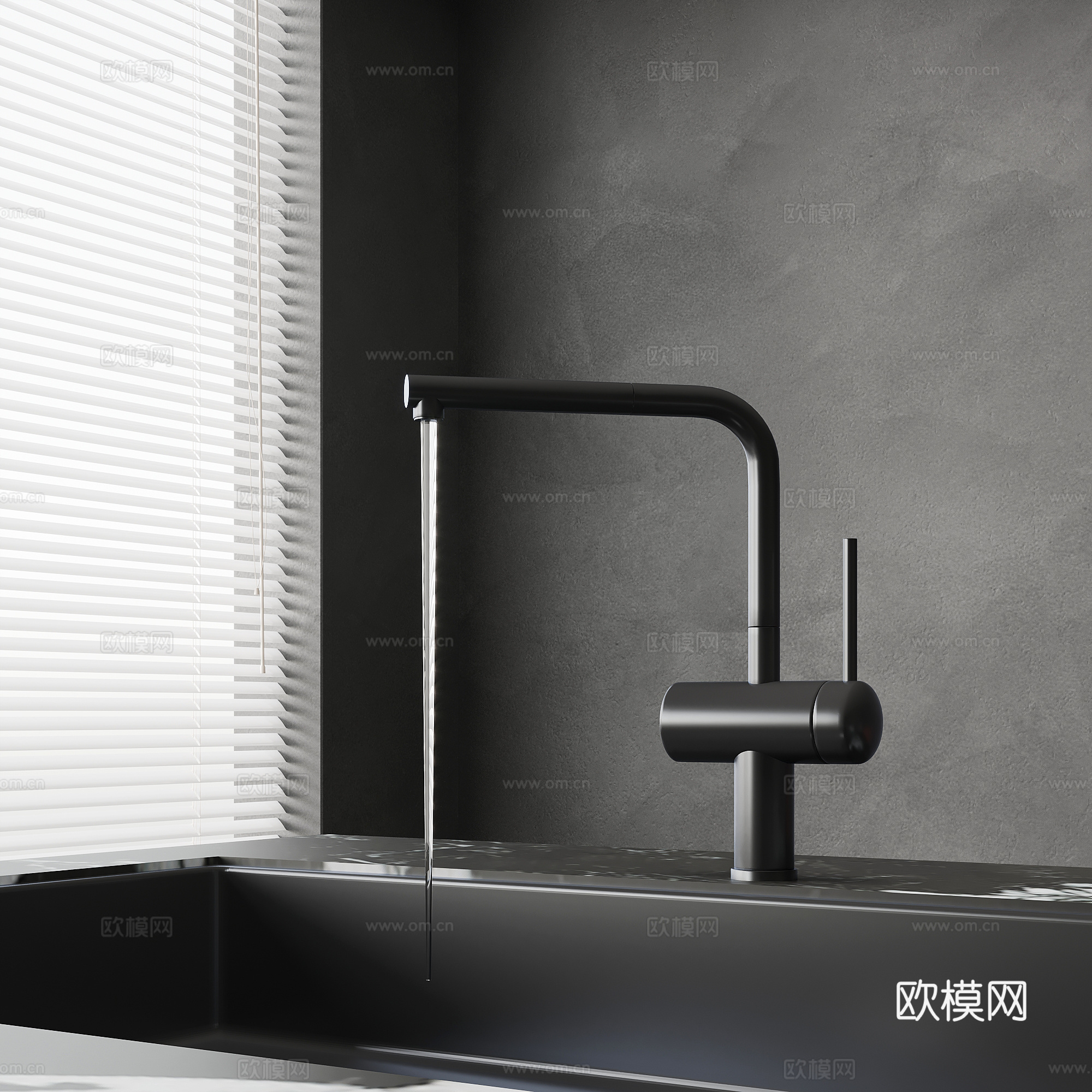 现代水龙头 水槽su模型