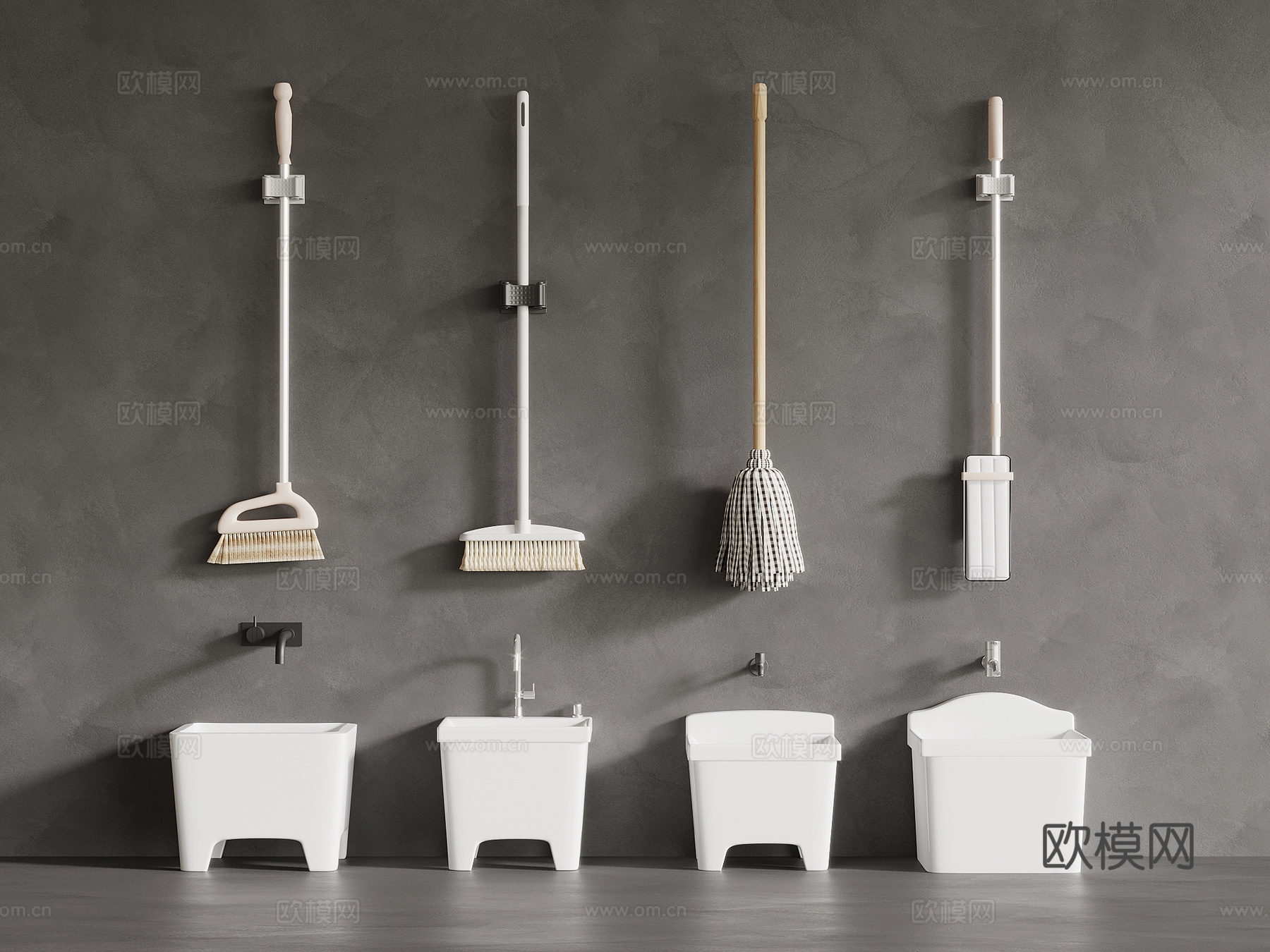 拖把池 现代拖把池su模型