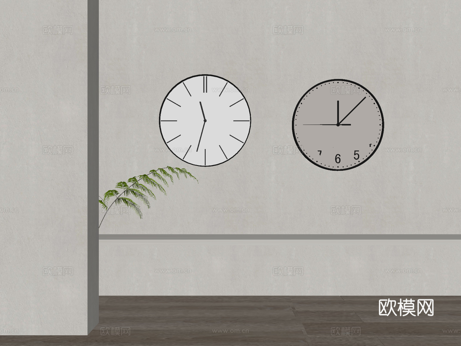 现代钟表 挂钟su模型