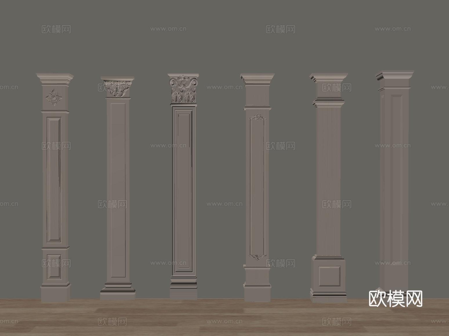 柱子 现代柱子su模型下载（渲染图2）