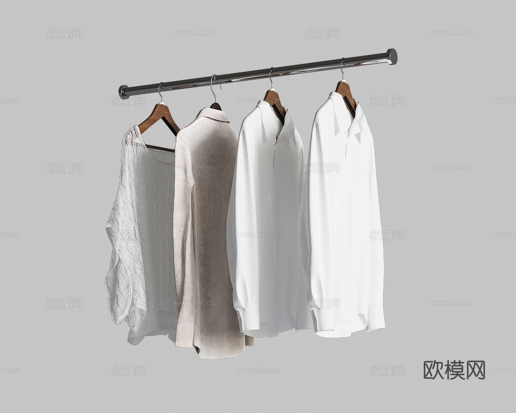 衣服 现代服饰 挂衣杆 衣服3d模型