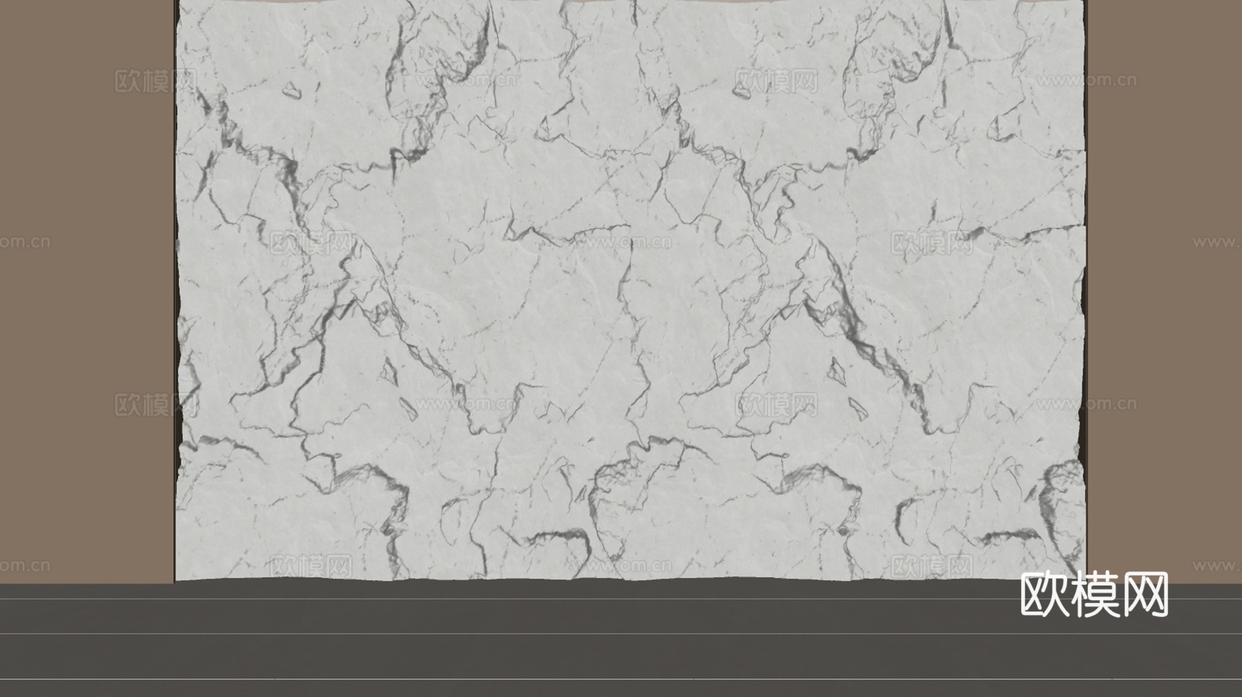 现代白色毛石背景墙 毛石 文化石 青条石 石头墙 石头背景墙su模型