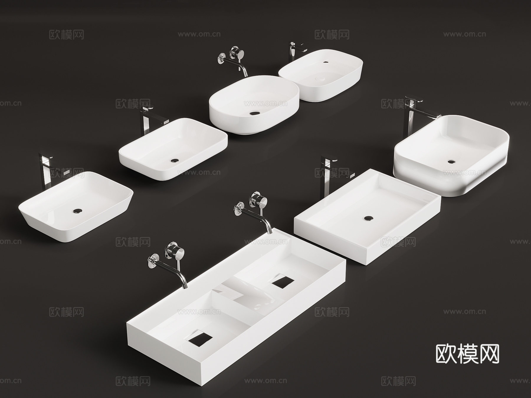 台盆 现代洗手盆 洗手台3d模型