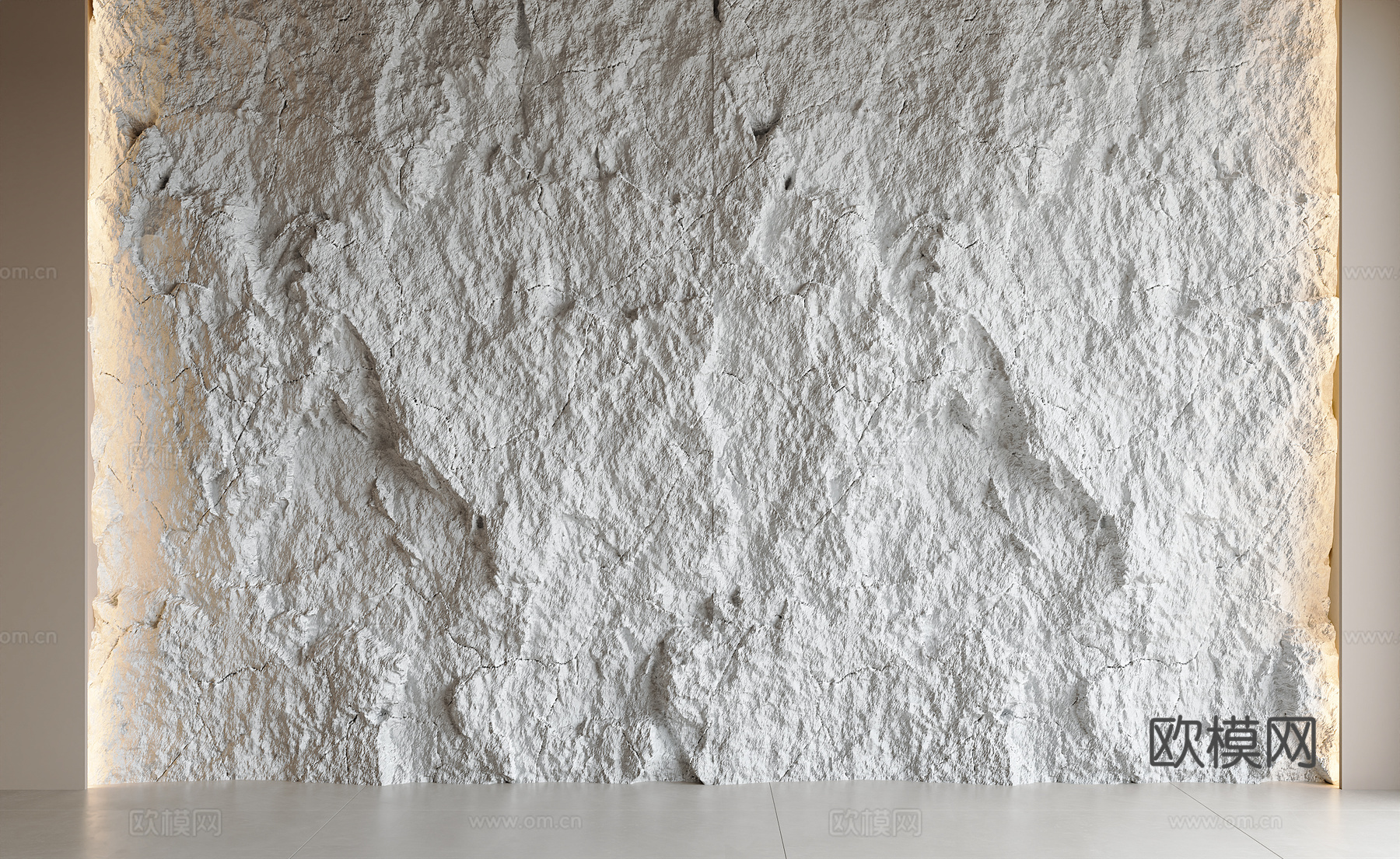 现代白色毛石背景墙 毛石 文化石 青条石 石头墙 石头背景墙su模型