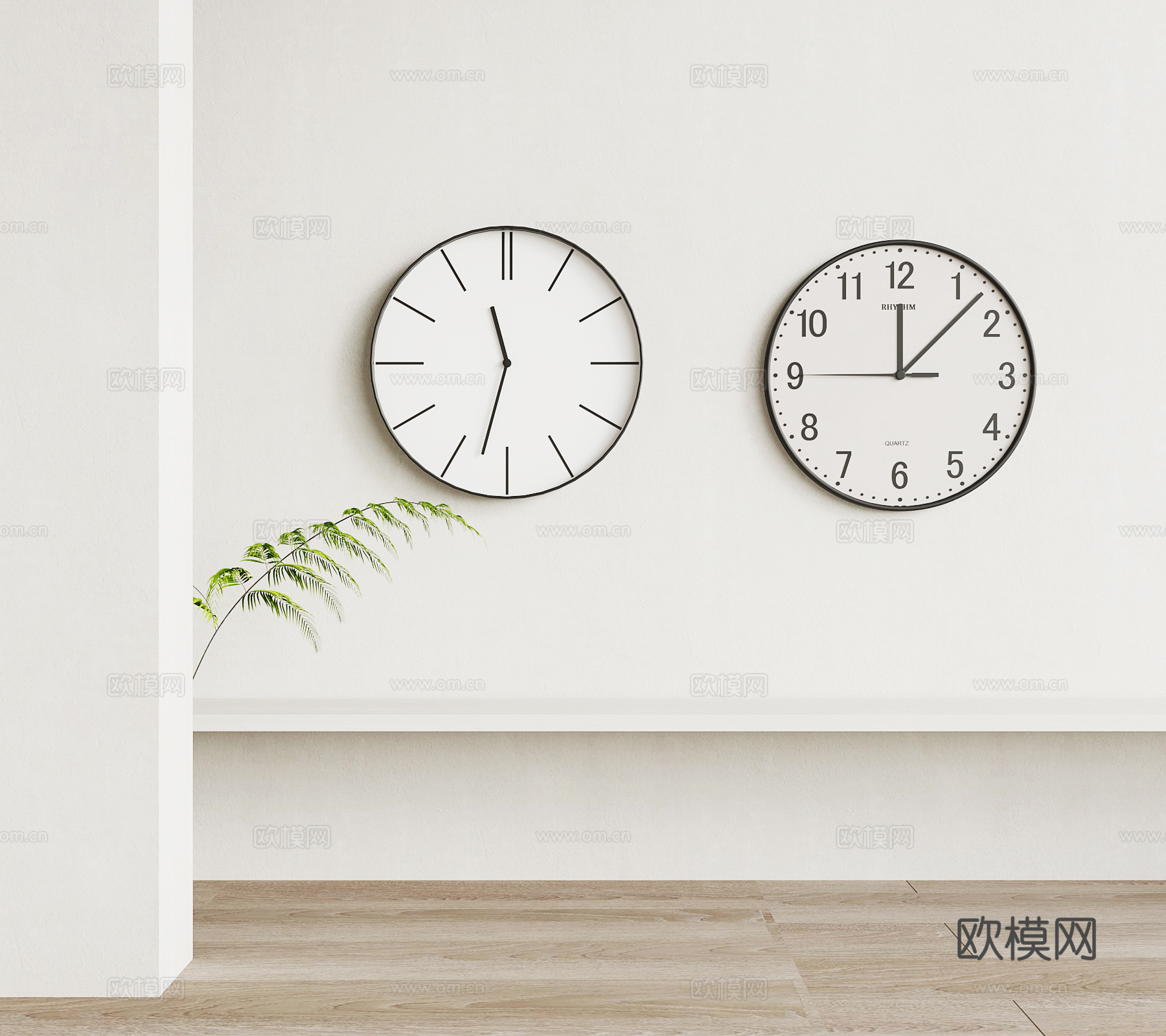 现代钟表 挂钟su模型