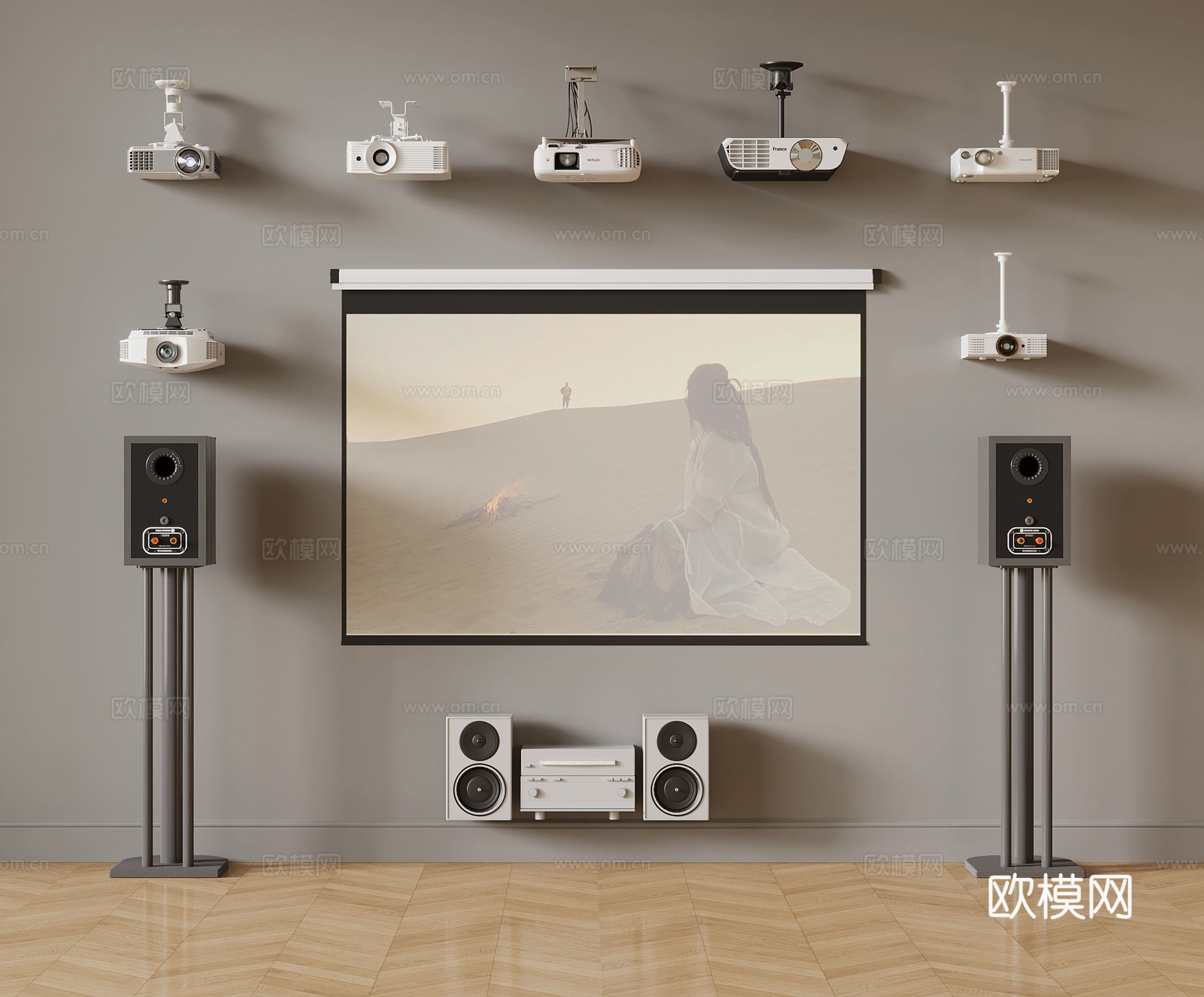 现代投影仪3d模型