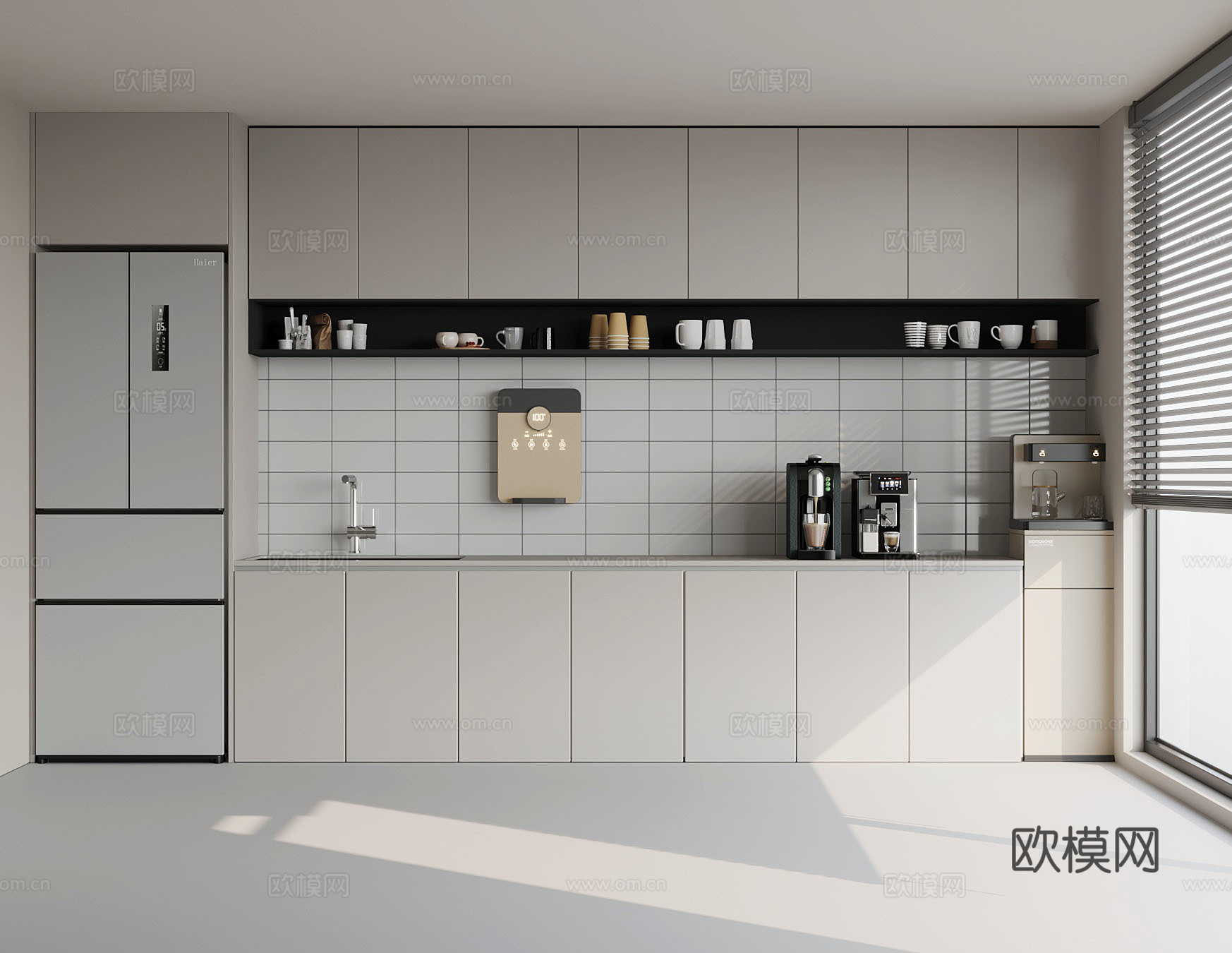 现代茶水间su模型