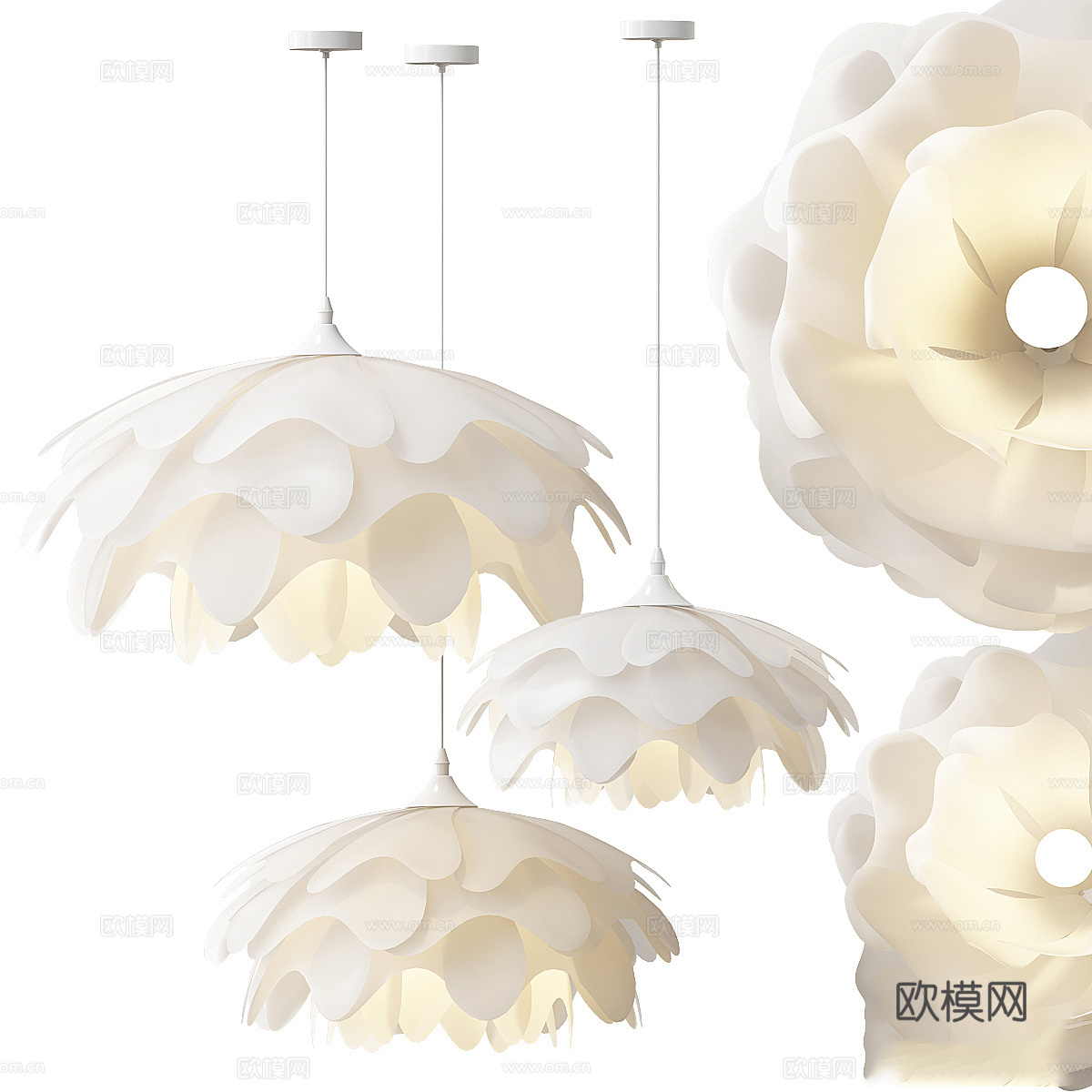 新中式花形装饰吊灯3d模型