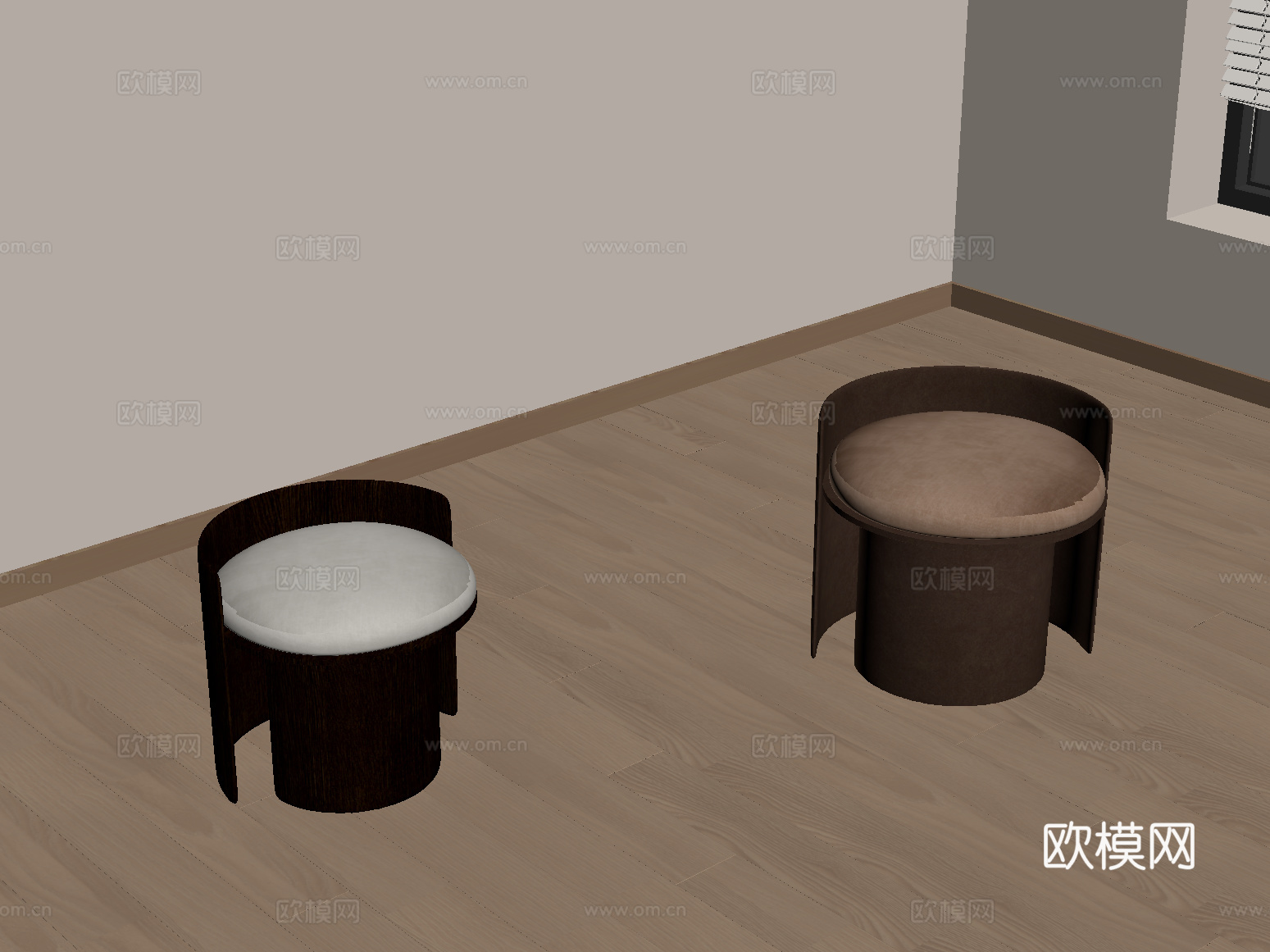 现代沙发凳 矮凳su模型