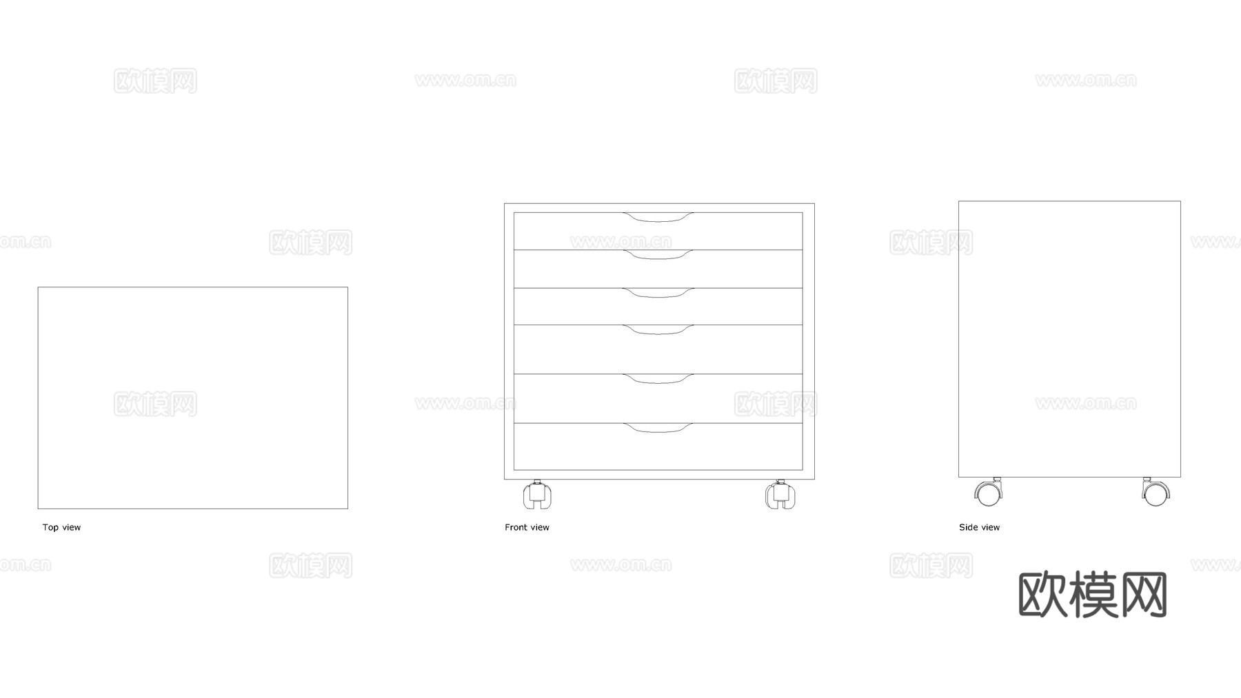 宜家 Alex 储物柜 图纸cad施工图