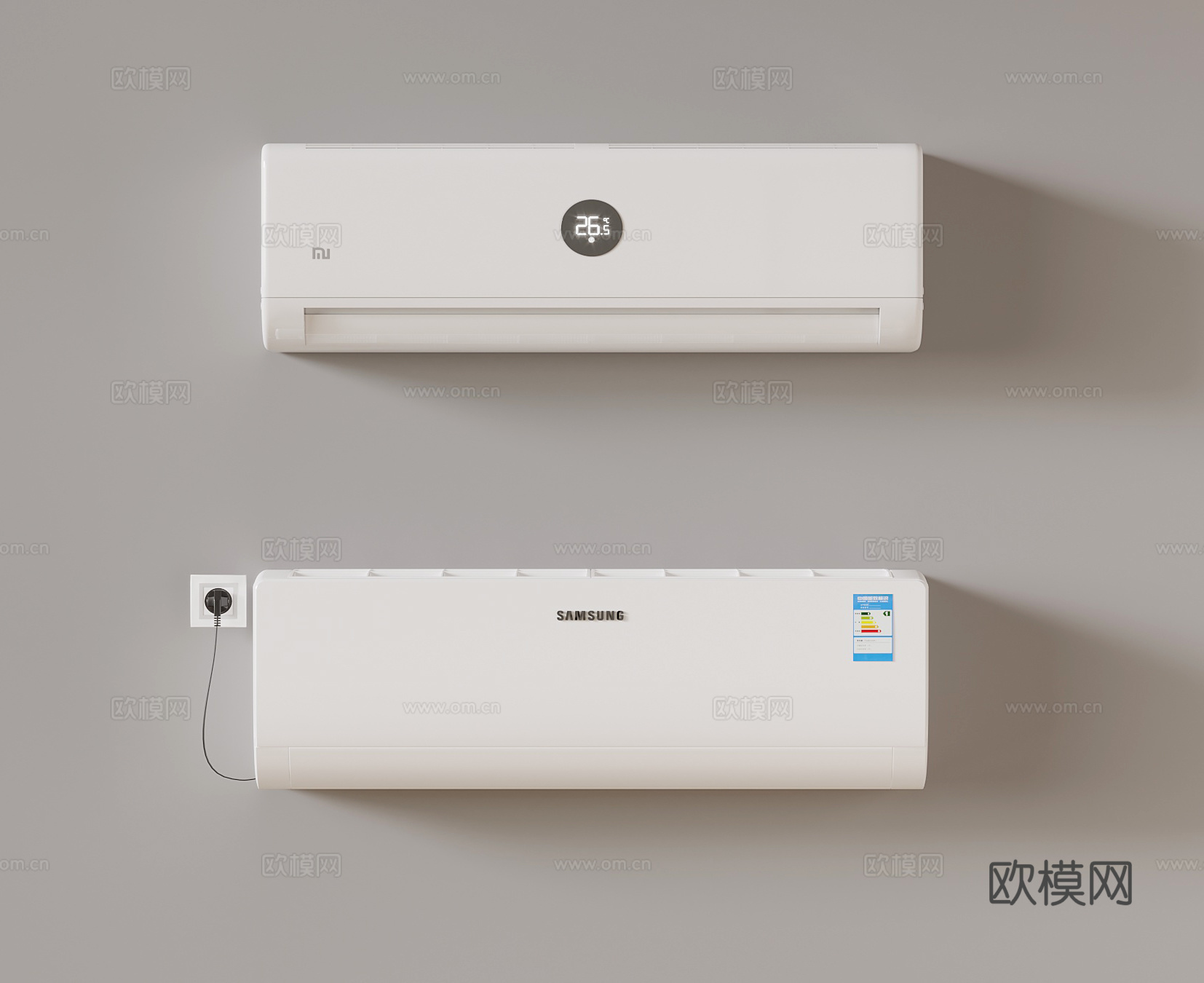 现代空调 壁挂式空调su模型