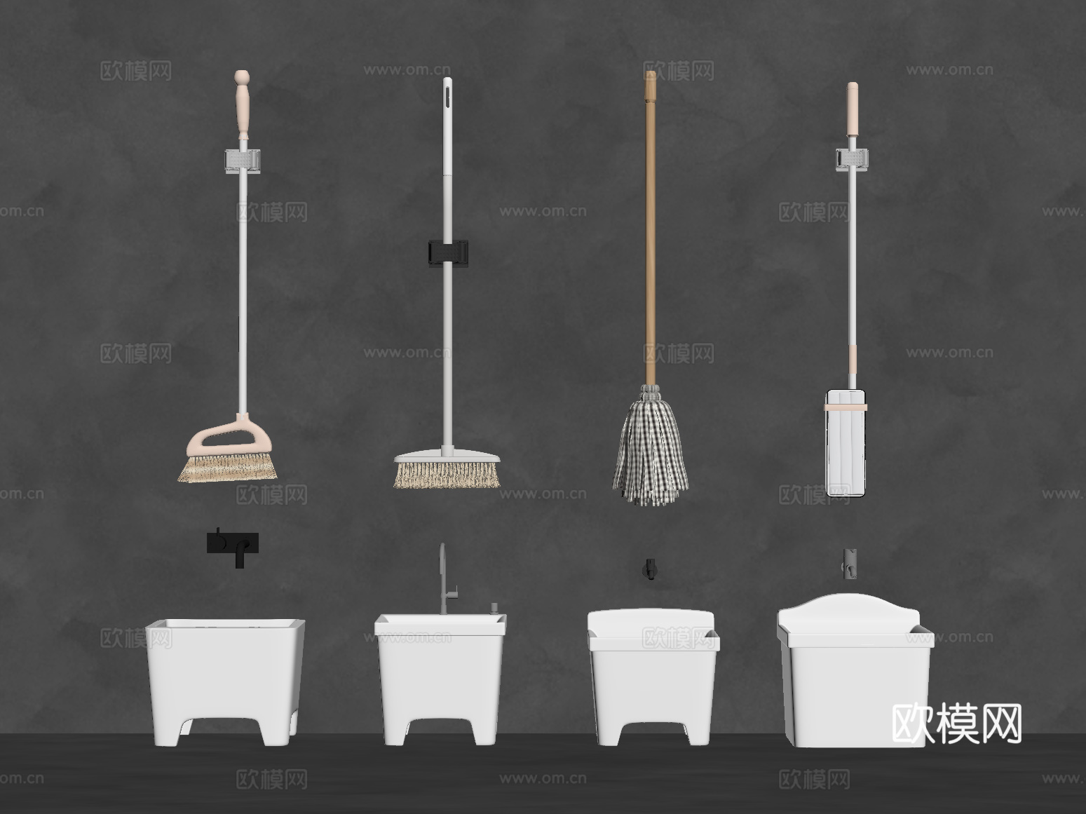 拖把池 现代拖把池su模型