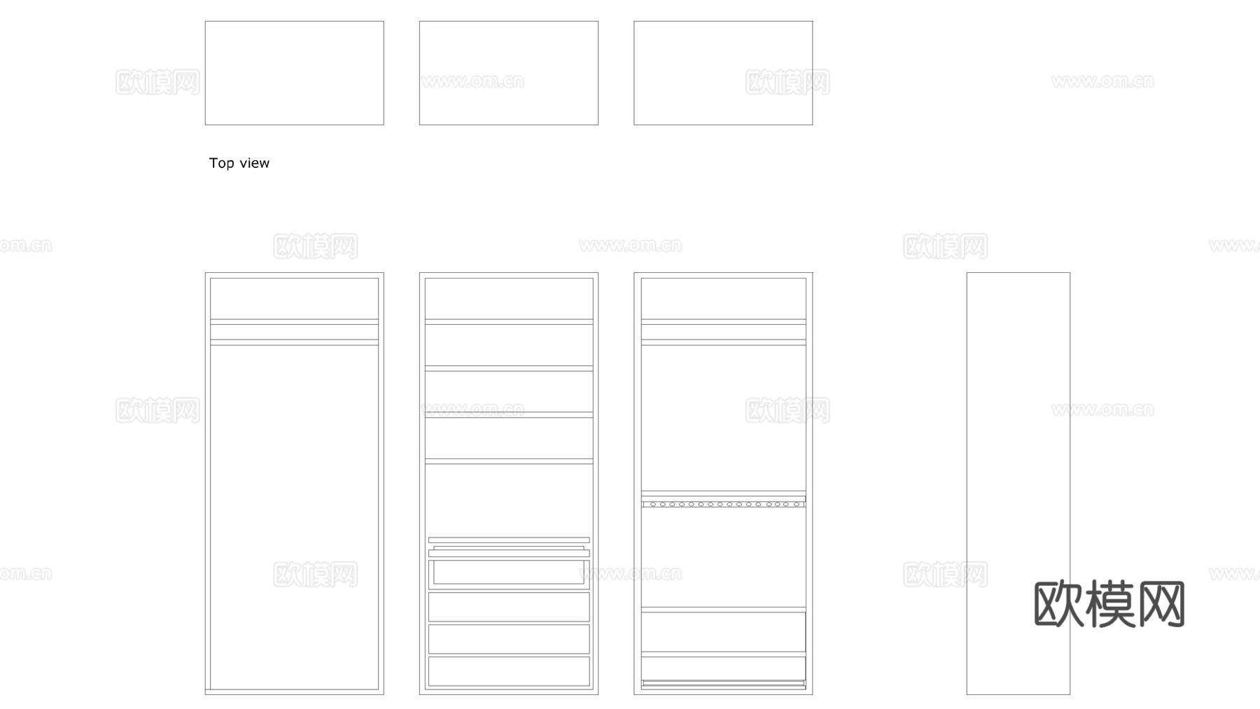 宜家 Dressing Pax收纳衣柜图纸cad施工图下载