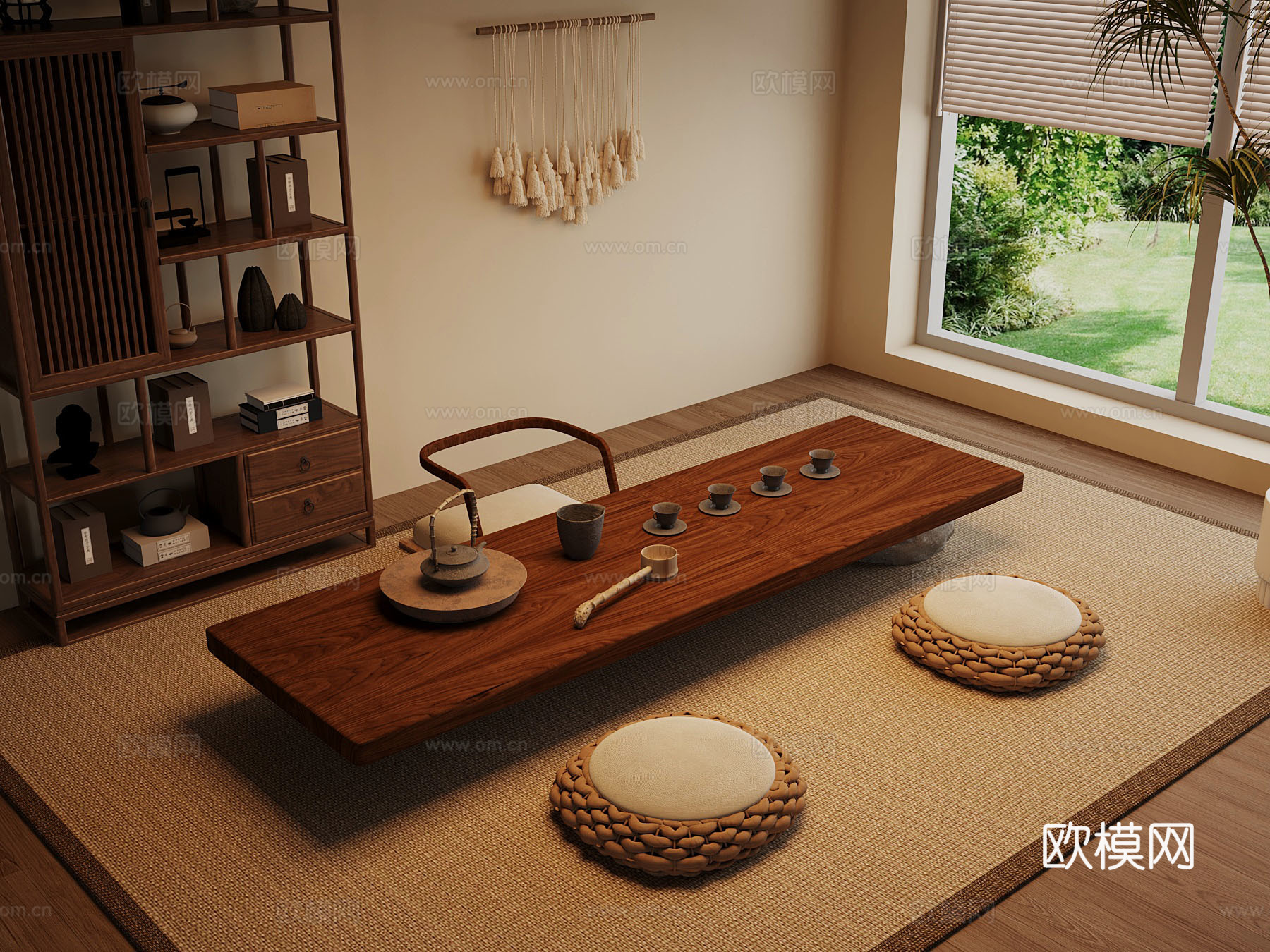 新中式茶室su模型