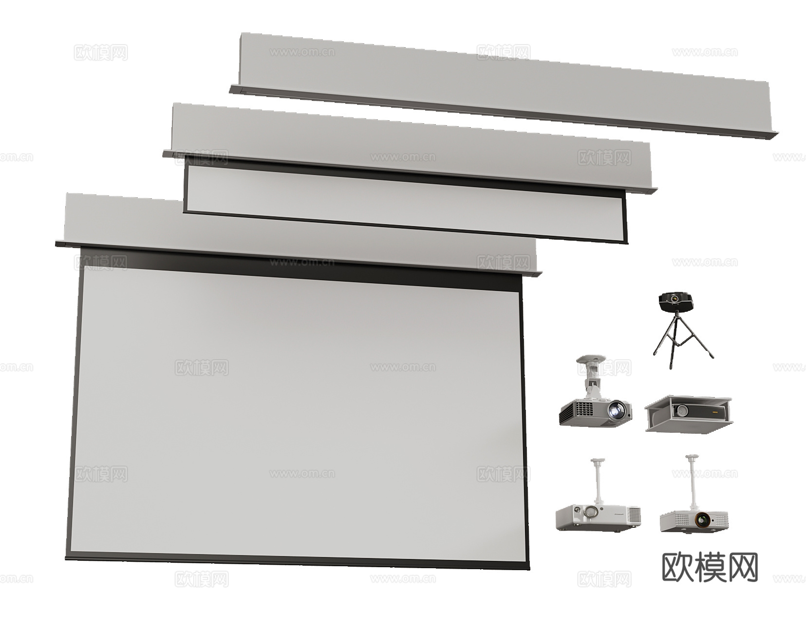 现代投影仪3d模型