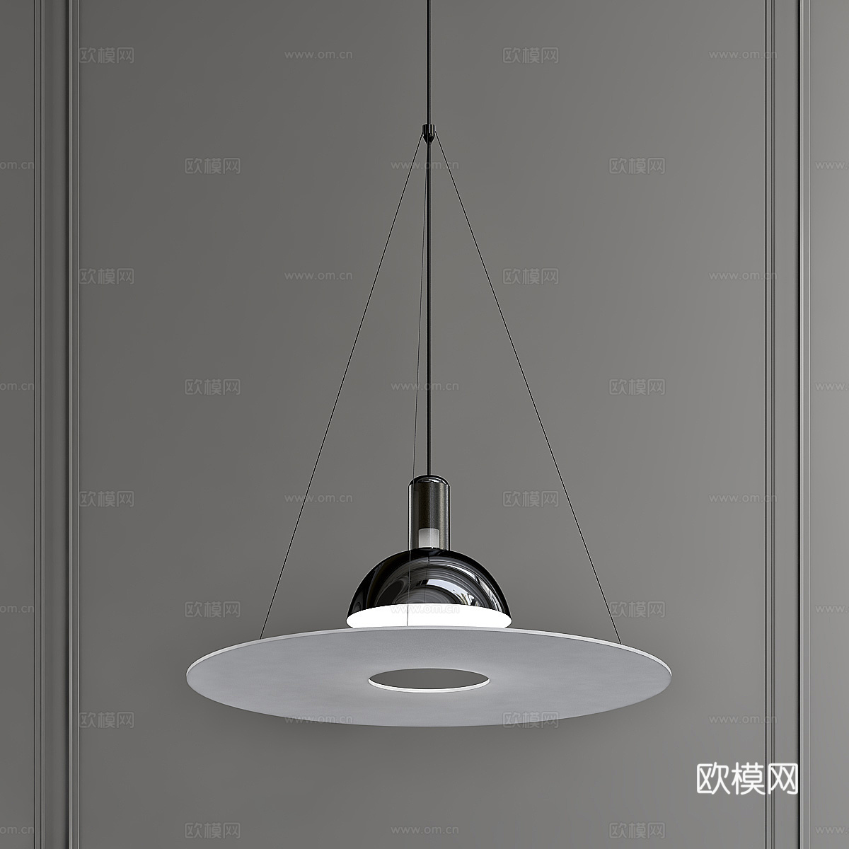 新中式装饰吊灯3d模型下载