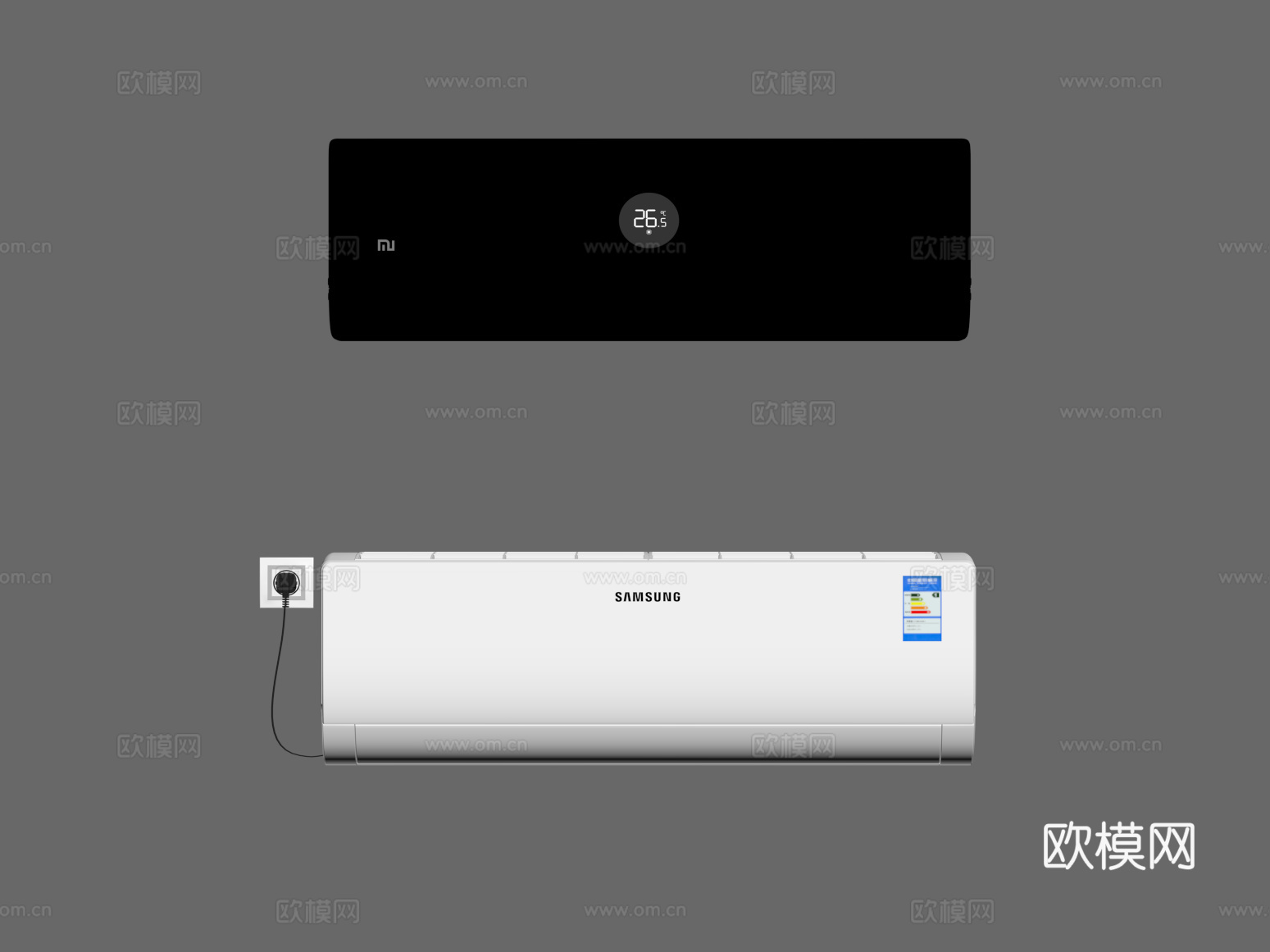 现代空调 壁挂式空调su模型