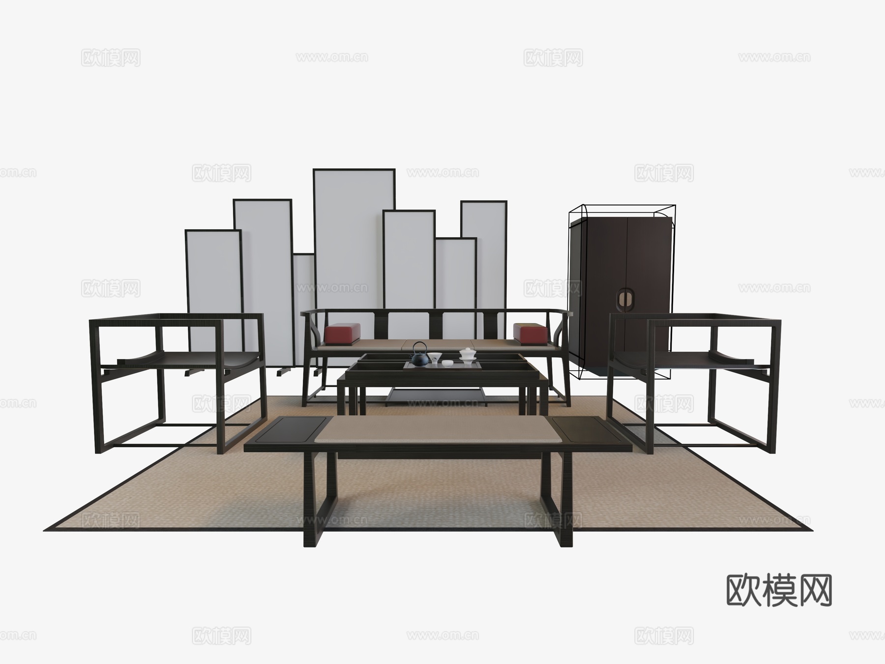 宋式风格 客厅沙发3d模型