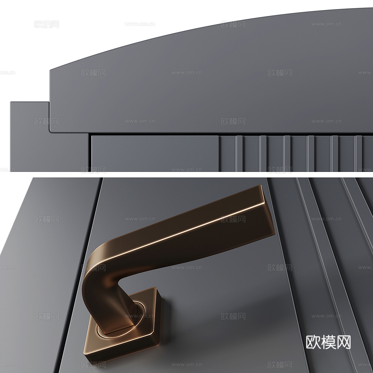 现代意式入户门3d模型