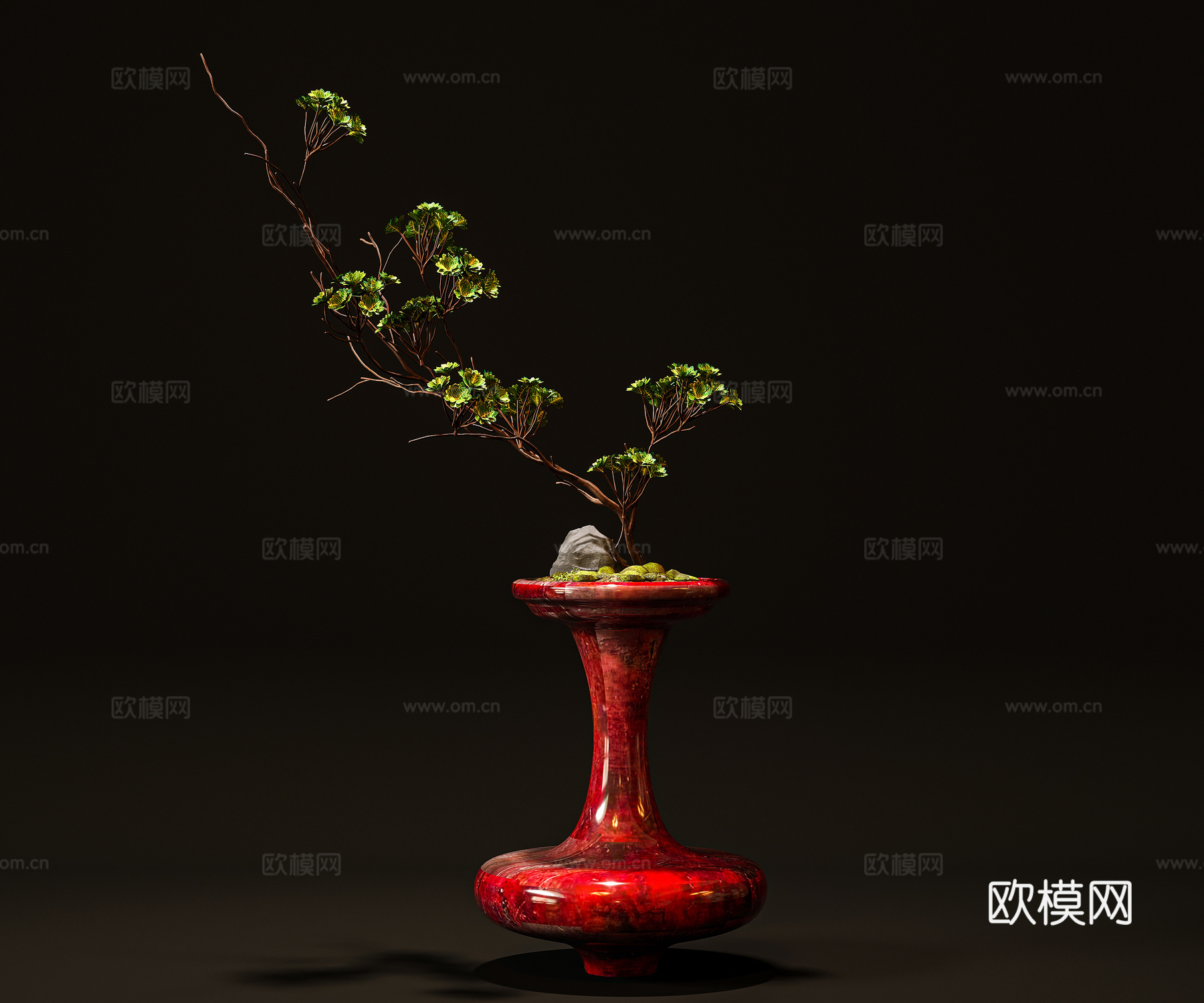 花瓶花艺插花干支3d模型