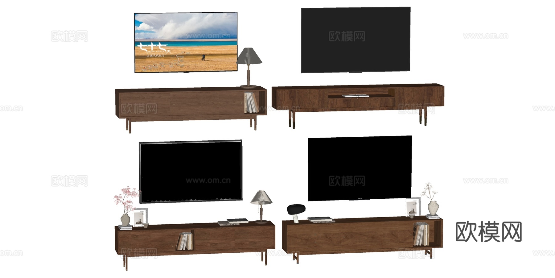 侘寂中古风电视柜su模型