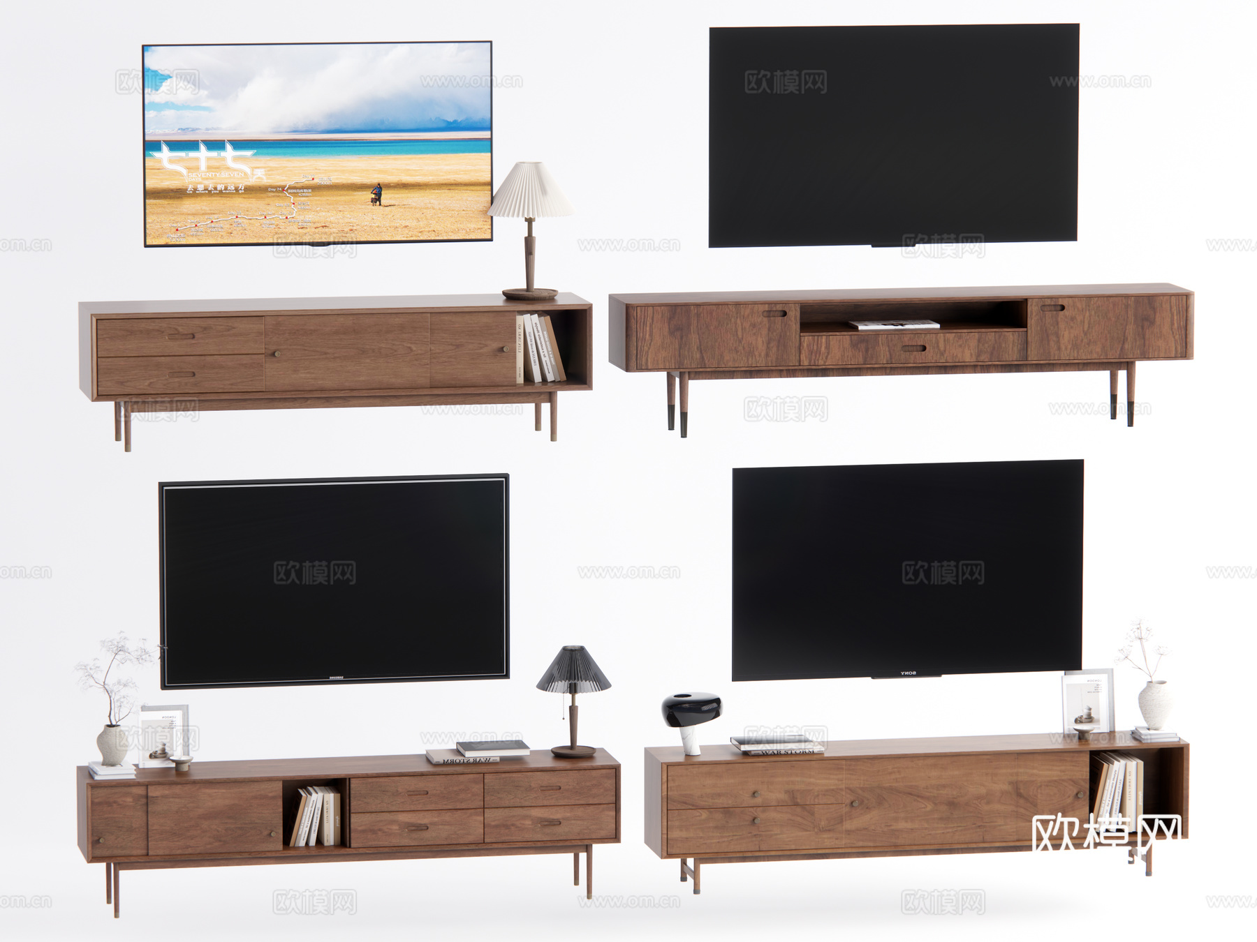 侘寂中古风电视柜su模型