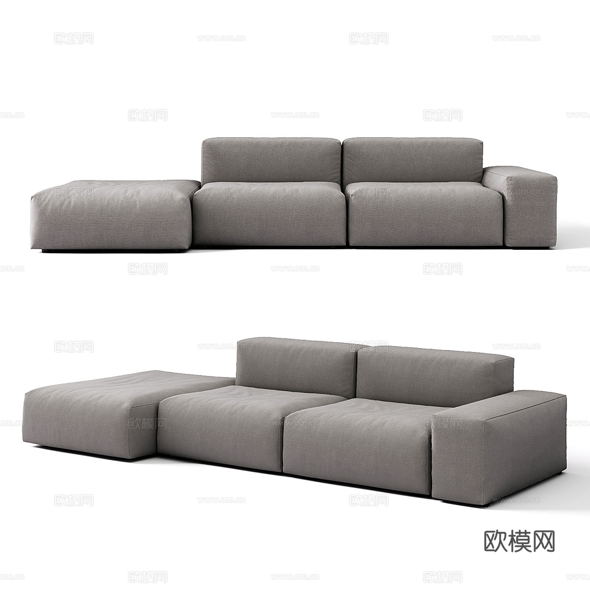 现代简约双人沙发 双人沙发 简约沙发 客厅沙发  抱枕3d模型