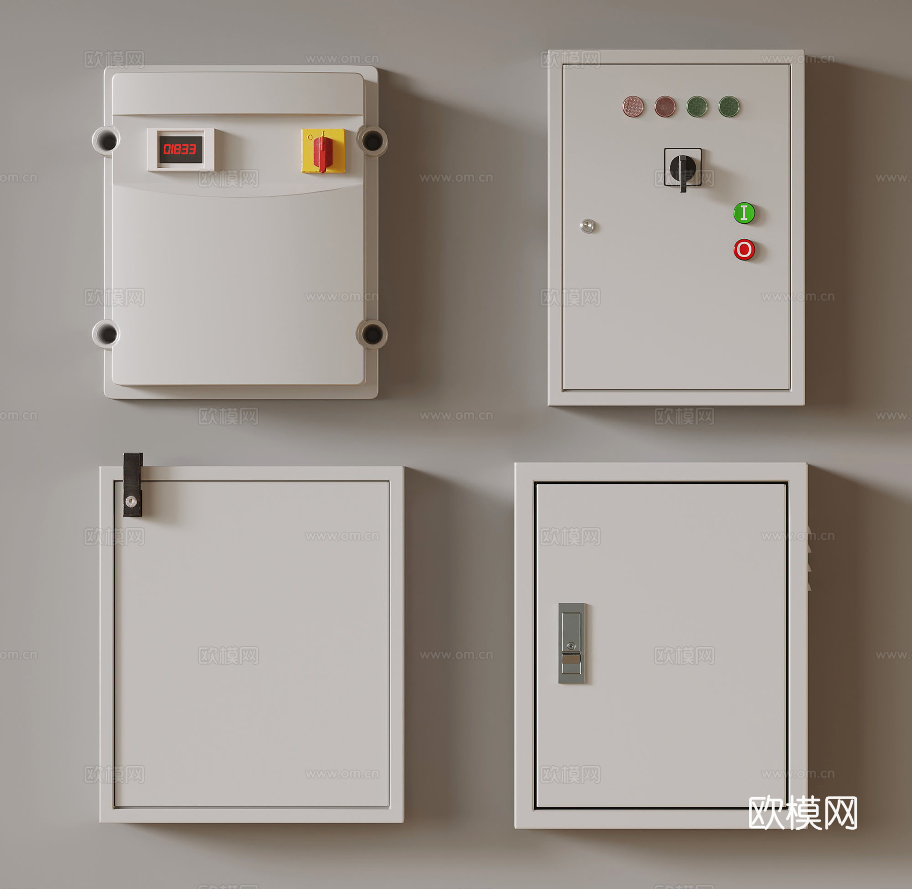其他电器 现代电箱电闸su模型