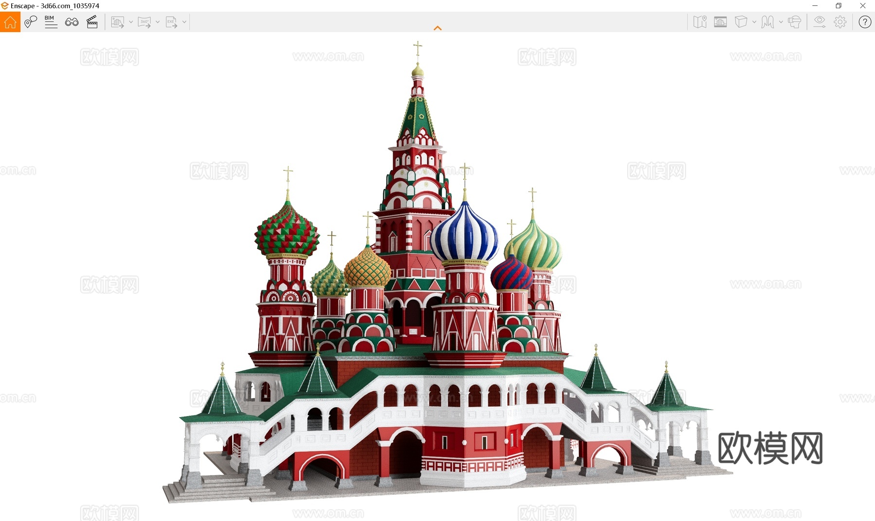 俄罗斯建筑  特色建筑教堂   艺术创意建筑su模型下载（渲染图2）