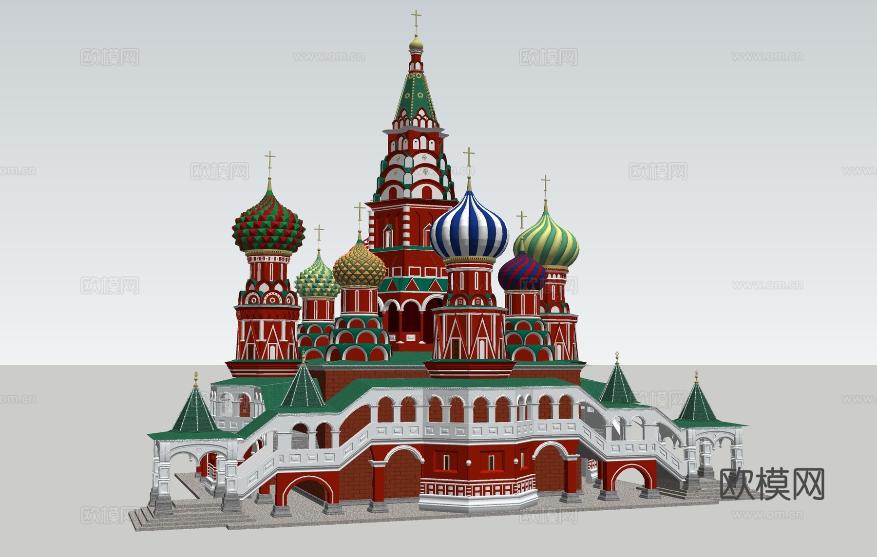 俄罗斯建筑  特色建筑教堂   艺术创意建筑su模型下载（渲染图3）