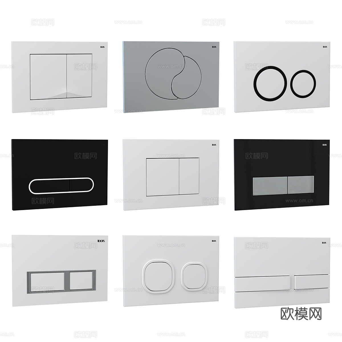 现代轻奢IDDIS 冲水按钮3d模型