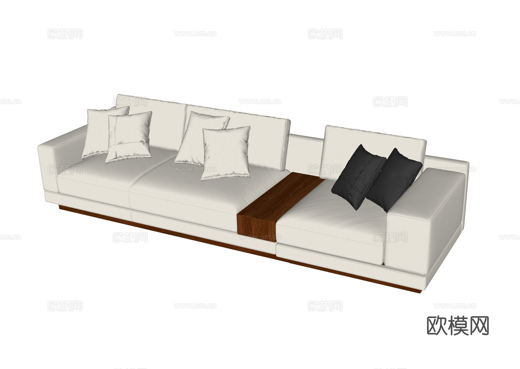现代三人位沙发 多人沙发su模型