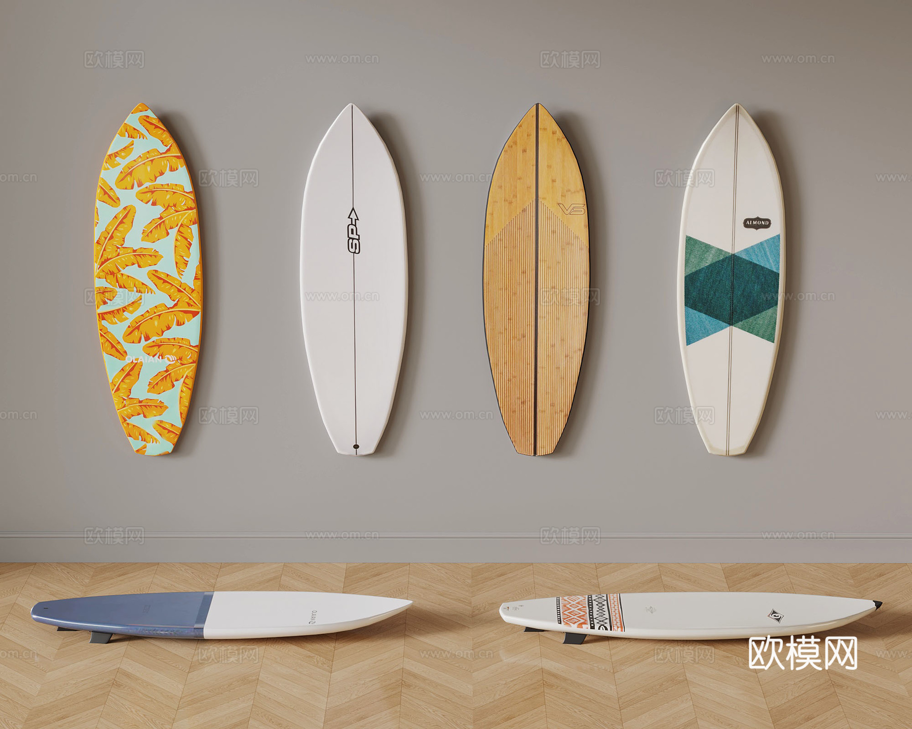 冲浪板 现代冲浪板su模型下载（渲染图1）