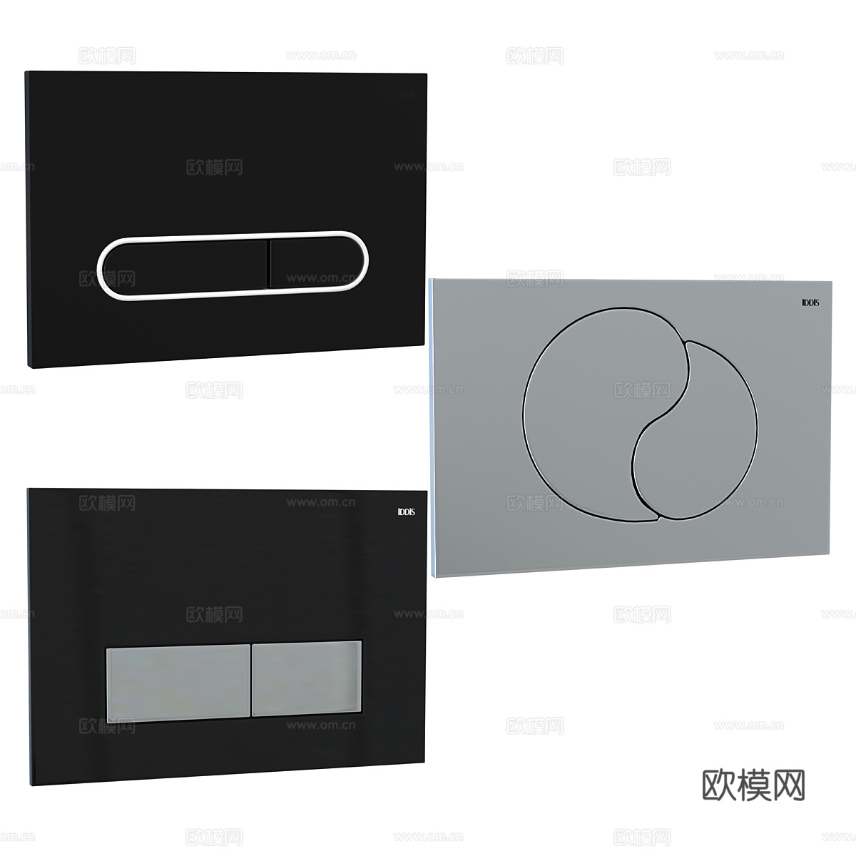 现代轻奢IDDIS 冲水按钮3d模型