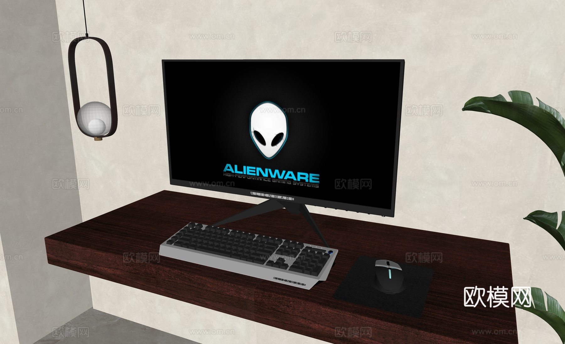 现代显示器电脑su模型下载（渲染图2）