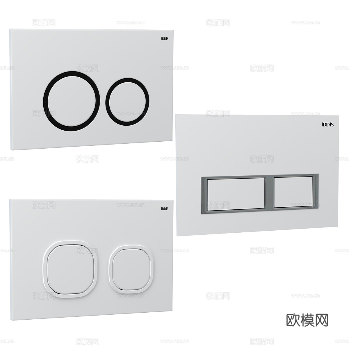 现代轻奢IDDIS 冲水按钮3d模型